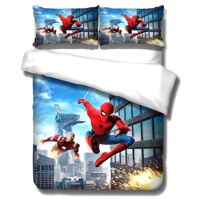 Housse-de-Couette-Spiderman-Iron-Man