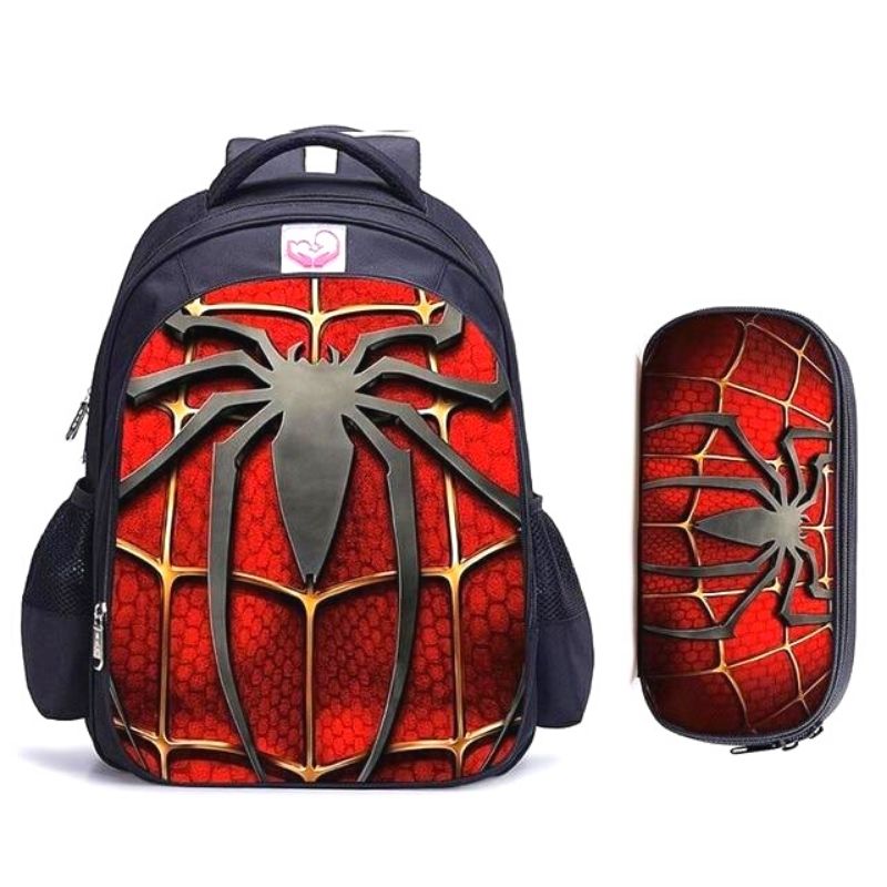 Cartable Spiderman 41 Cm - Bretelles Réglables, Dos Rembourré, Compartiments Multiples, Réfléchissant
