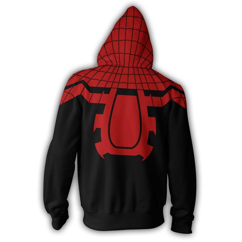 sweat spiderman noir et rouge